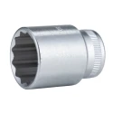 STAHLWILLE 1/2 in Drive 24 mm 12 Point Square Socket Chrome Finish 42mm Overall Length 03010024