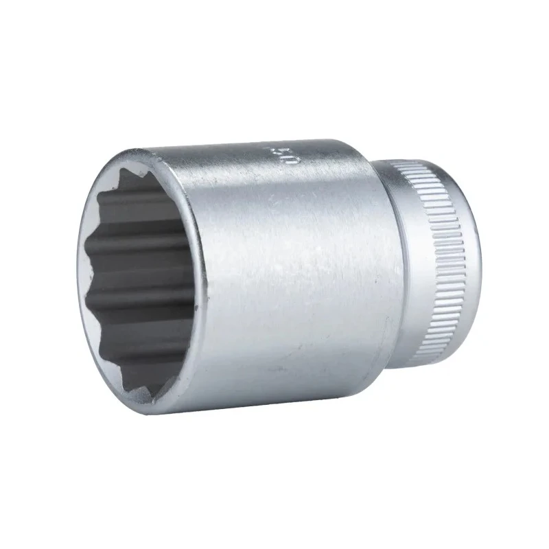 STAHLWILLE 1/2 in Drive 24 mm 12 Point Square Socket Chrome Finish 42mm Overall Length 03010024