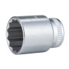 STAHLWILLE 1/2 in Drive 24 mm 12 Point Square Socket Chrome Finish 42mm Overall Length 03010024