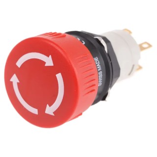 EAO 51-253 Series Maintained Emergency Stop Push Button, Panel Mount, 16 mm Cutout, SPDT, IP65 51-253.022