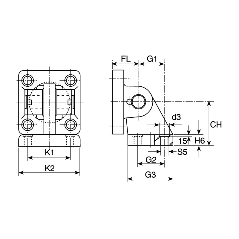 Norgren Rear Hinge Aluminium for 32mm Cylinder Diameter QA Series QA/8032/24