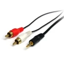 StarTech.com Male 3.5 mm Stereo Jack to Male RCA x 2 Auxiliary Cable, Black, 900 mm MU3MMRCA