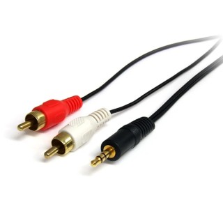 StarTech.com Male 3.5 mm Stereo Jack to Male RCA x 2 Auxiliary Cable, Black, 900 mm MU3MMRCA