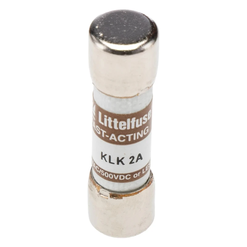 Littelfuse 2A Fast Acting Melamine Cartridge Fuse 10 x 38 mm 600, 500V AC KLK Series 0KLK002.T
