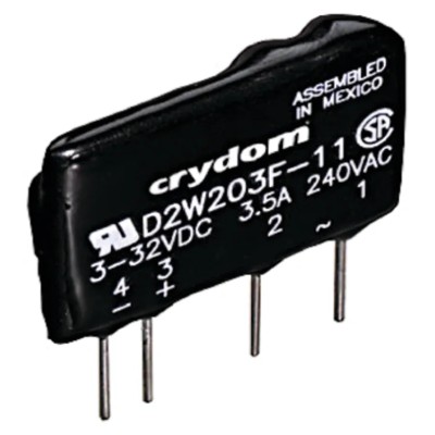 Crydom PCB Mount Solid State Relay 3A Load, 280Vrms Load, 32V dc Control D2W203F
