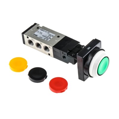 SMC Push Button Pneumatic Manual Control Valve VZM500 Series Rc 1/8 Thread 5/2 Function 0.7 MPa Max Pressure VZM550-01-33