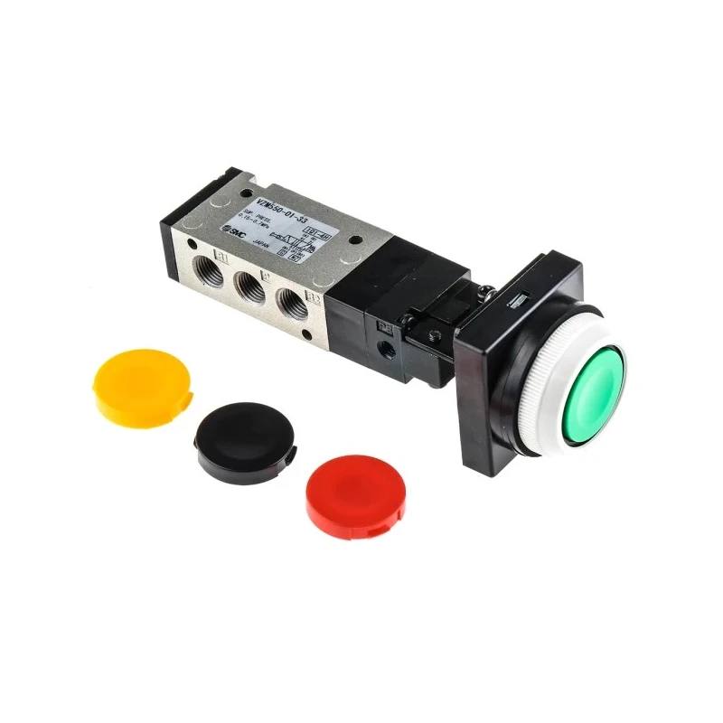 SMC Push Button Pneumatic Manual Control Valve VZM500 Series Rc 1/8 Thread 5/2 Function 0.7 MPa Max Pressure VZM550-01-33