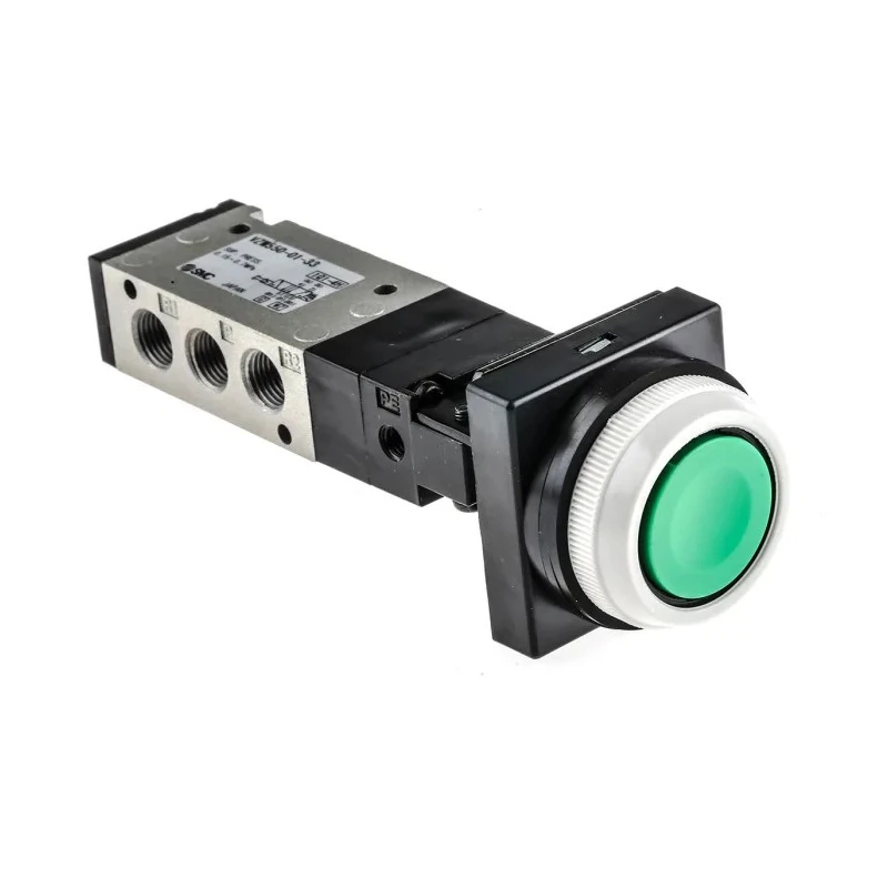 SMC Push Button Pneumatic Manual Control Valve VZM500 Series Rc 1/8 Thread 5/2 Function 0.7 MPa Max Pressure VZM550-01-33