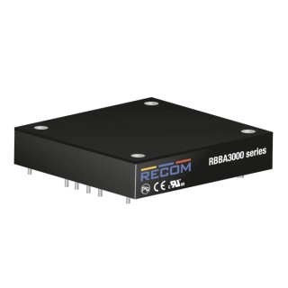 Recom DC/DC Converter Half Brick 48V DC Input 0-60V DC Output 50A 3000W 0.96% Efficiency RBBA3000