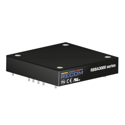 Recom DC/DC Converter Half Brick 48V DC Input 0-60V DC Output 50A 3000W 0.96% Efficiency RBBA3000