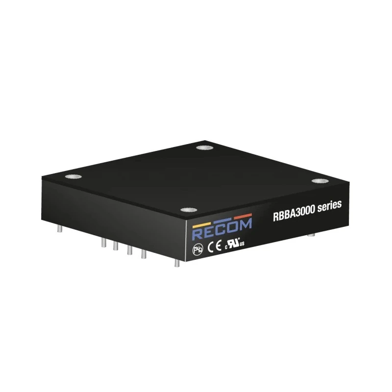 Recom DC/DC Converter Half Brick 48V DC Input 0-60V DC Output 50A 3000W 0.96% Efficiency RBBA3000