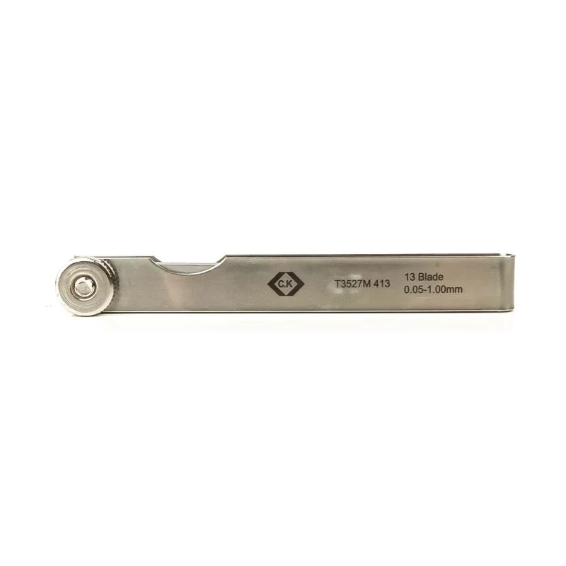 CK Steel Feeler Gauge Metric, 13 Blades, Hardened Spring Steel, 107mm Blade Length T3527M 413