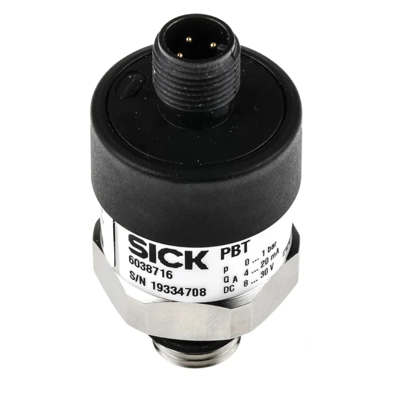 SICK PBT Series Pressure Sensor Gauge, 0 to 1 bar, Current Output, Stainless Steel Housing, IP67 Rated PBT-RB1X0SG1SSNAMA0Z