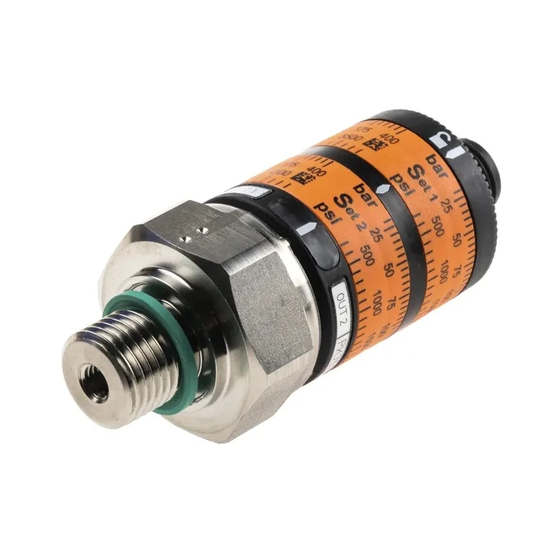 ifm electronic Dual Output Pressure Switch 0 bar to 400 bar Polycarbonate Housing DC PNP Electrical Design PK7520