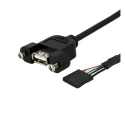 StarTech.com USB 2.0 Female USB 2.0 Type A to Female IDC Cable, Black Jacket, 900 mm USBPNLAFHD3
