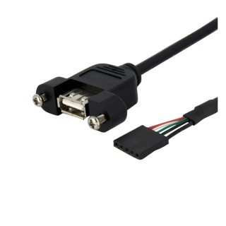 StarTech.com USB 2.0 Female USB 2.0 Type A to Female IDC Cable, Black Jacket, 900 mm USBPNLAFHD3