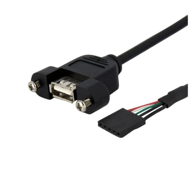 StarTech.com USB 2.0 Female USB 2.0 Type A to Female IDC Cable, Black Jacket, 900 mm USBPNLAFHD3