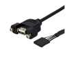 StarTech.com USB 2.0 Female USB 2.0 Type A to Female IDC Cable, Black Jacket, 900 mm USBPNLAFHD3