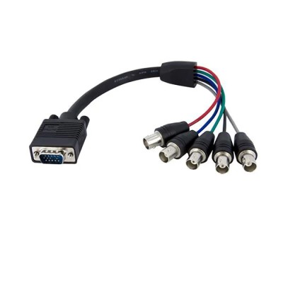 StarTech.com Male VGA to Female BNC Cable, 300 mm Length, Black PVC Jacket VGABNCMF1
