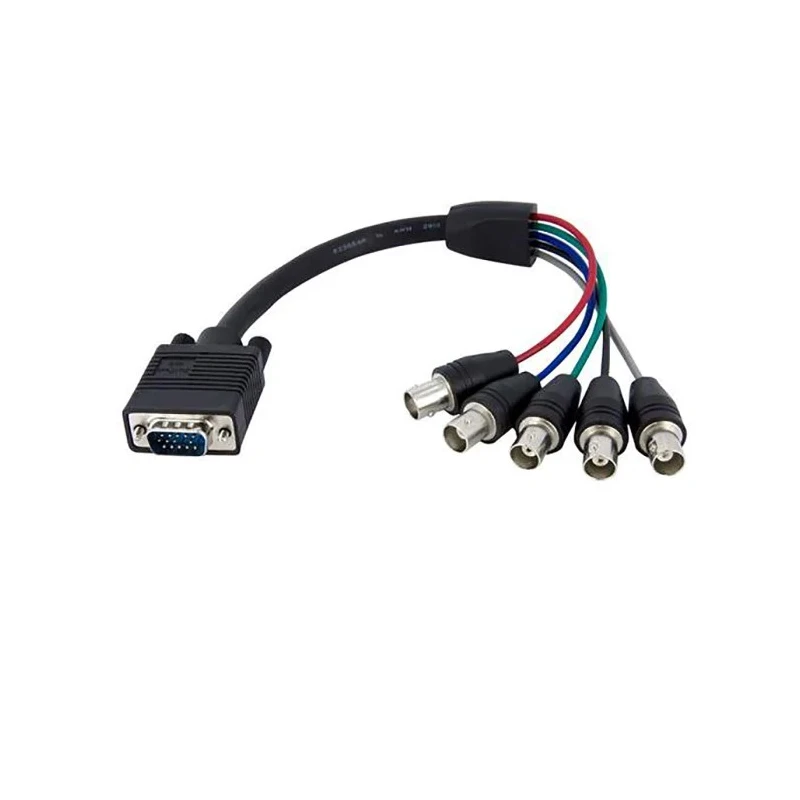 StarTech.com Male VGA to Female BNC Cable, 300 mm Length, Black PVC Jacket VGABNCMF1