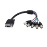 StarTech.com Male VGA to Female BNC Cable, 300 mm Length, Black PVC Jacket VGABNCMF1