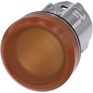 Siemens Amber Pilot Light Head, 22 mm Cutout, Round Shape, Metal Bezel, IP66/IP67/IP69K Protection 3SU1051-6AA00-0AA0