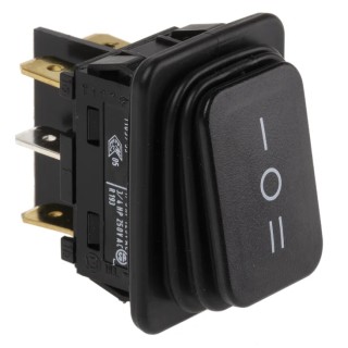 Marquardt DPDT On-Off-On Rocker Switch Panel Black Actuator Polyamide Housing IP65 12A 250V ac 1939.3119