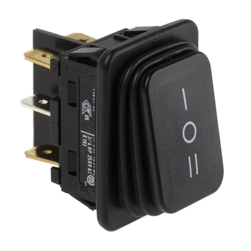 Marquardt DPDT On-Off-On Rocker Switch Panel Black Actuator Polyamide Housing IP65 12A 250V ac 1939.3119