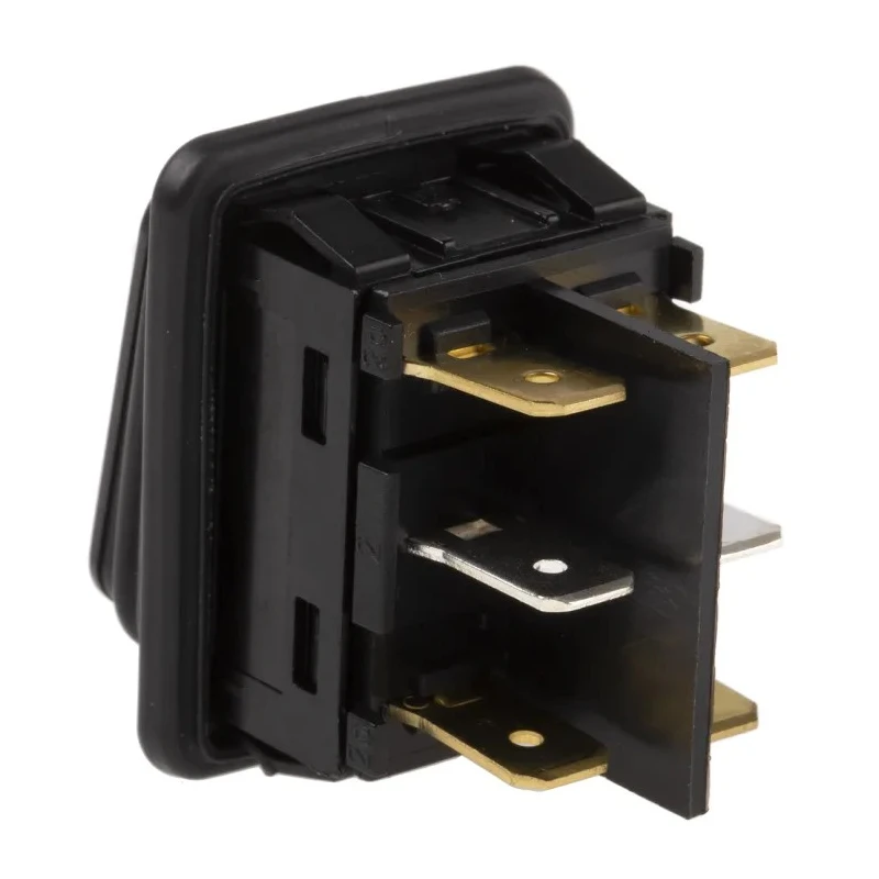 Marquardt DPDT On-Off-On Rocker Switch Panel Black Actuator Polyamide Housing IP65 12A 250V ac 1939.3119