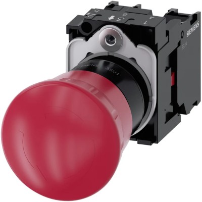 Siemens SIRIUS ACT Series 22 mm Panel Mount Twist Release Emergency Stop Push Button with 2 NC Contacts 3SU1100-1HB20-1PA0