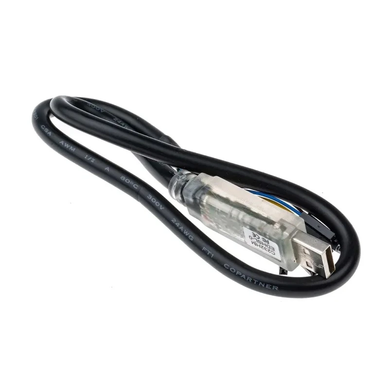 FTDI Chip USB Cable Male USB Type A to Female USB 2.0 Unterminated Black 500mm C232HM-EDHSL-0