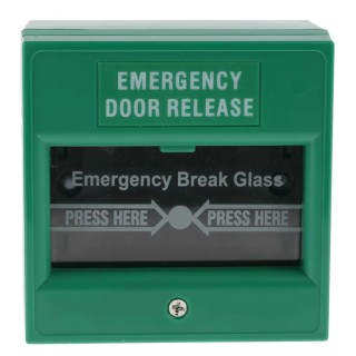 RS PRO Green Emergency Exit Unlocking Box Break Glass Operated Indoor Mains-Powered 741-8287