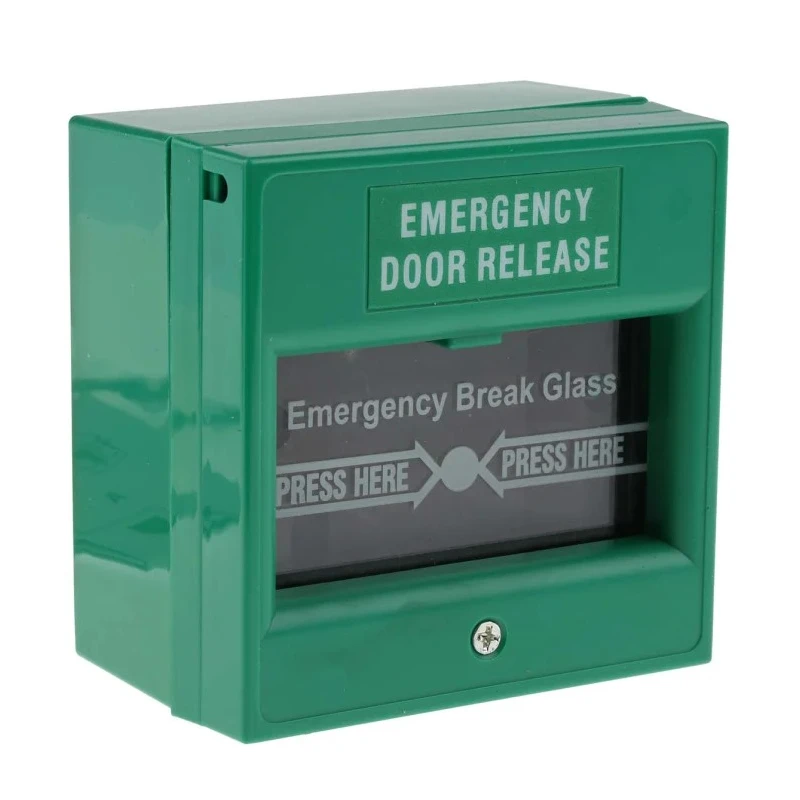 RS PRO Green Emergency Exit Unlocking Box Break Glass Operated Indoor Mains-Powered 741-8287