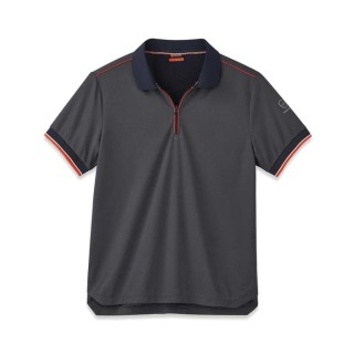 Parade Technical Short-Sleeved Grey Polyester Polo Shirt with YKK Zip Closure Size S/3XL 17OLLEY*1453TXXXL