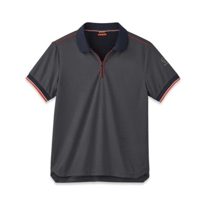 Parade Technical Short-Sleeved Grey Polyester Polo Shirt with YKK Zip Closure Size S/3XL 17OLLEY*1453TXXXL