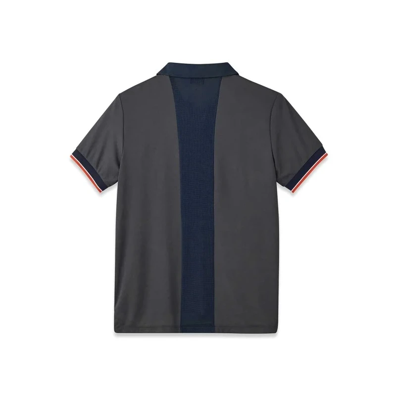 Parade Technical Short-Sleeved Grey Polyester Polo Shirt with YKK Zip Closure Size S/3XL 17OLLEY*1453TXXXL