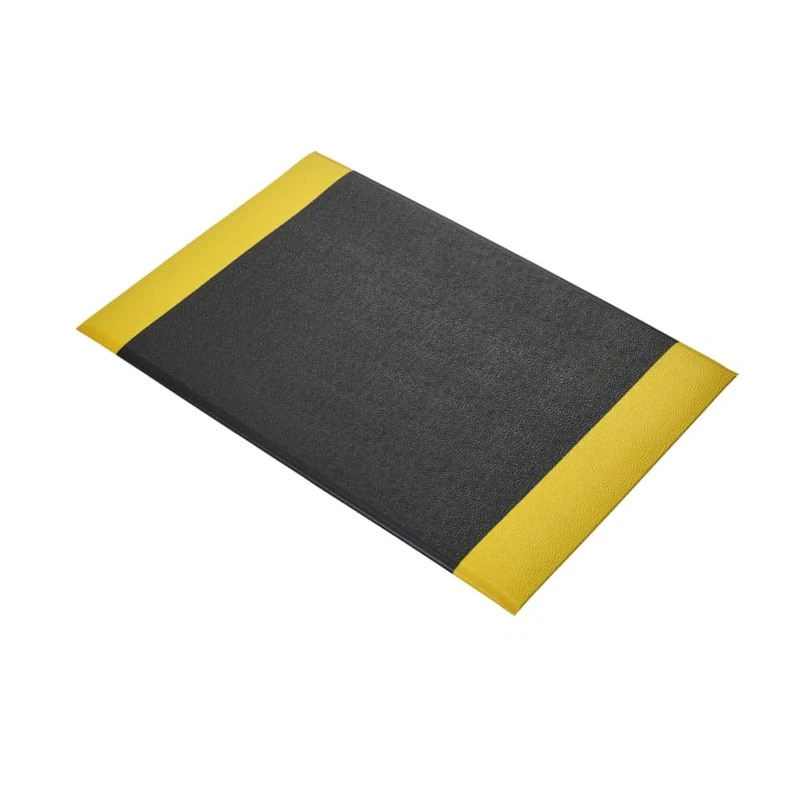COBA Europe Individual Polyvinyl Chloride Foam Anti-Fatigue Mat 600mm x 900mm x 9.5mm Pebbled Surface, Yellow Black AF010701
