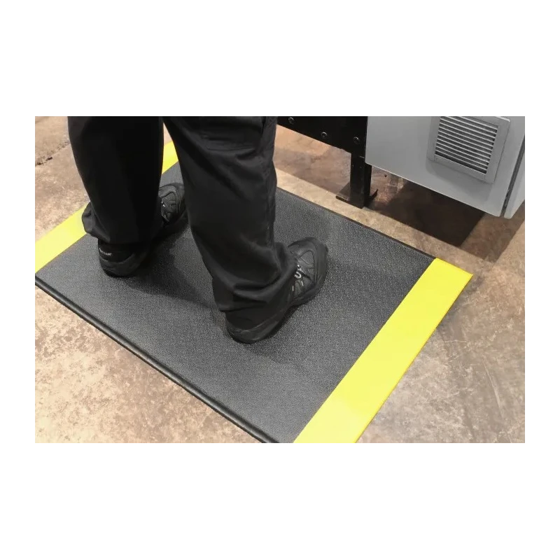 COBA Europe Individual Polyvinyl Chloride Foam Anti-Fatigue Mat 600mm x 900mm x 9.5mm Pebbled Surface, Yellow Black AF010701