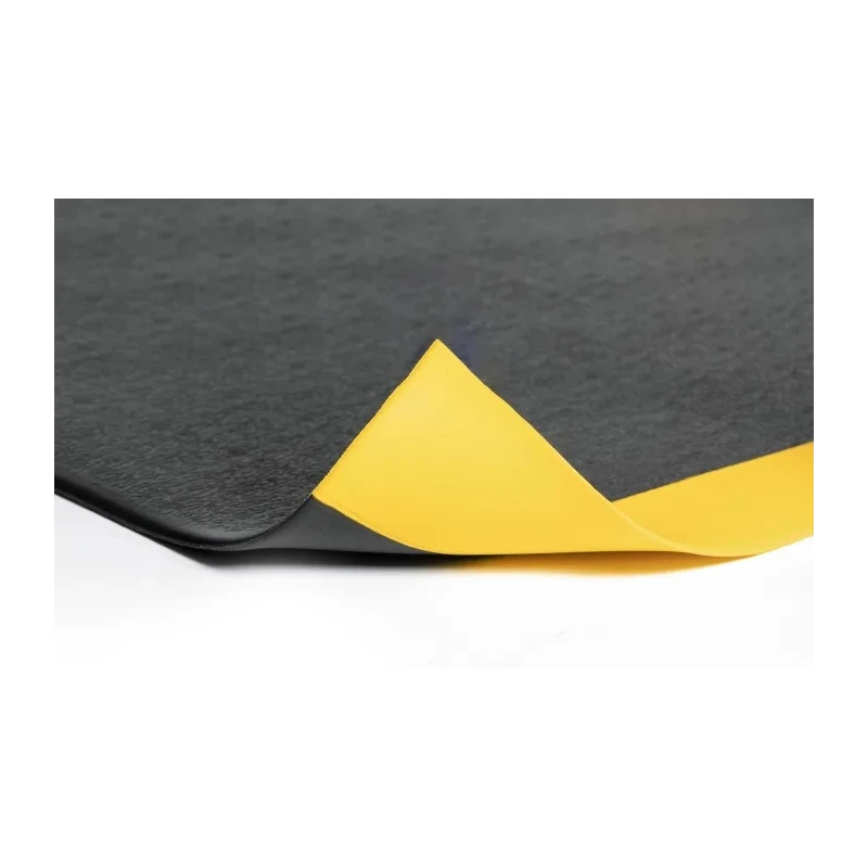 COBA Europe Individual Polyvinyl Chloride Foam Anti-Fatigue Mat 600mm x 900mm x 9.5mm Pebbled Surface, Yellow Black AF010701