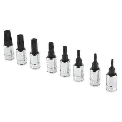 Facom Hex Ogvgrip Screwdriver Bit Set 8 Pieces Steel 37mm Length 1/4 in Drive RTM.J8MGRPPB