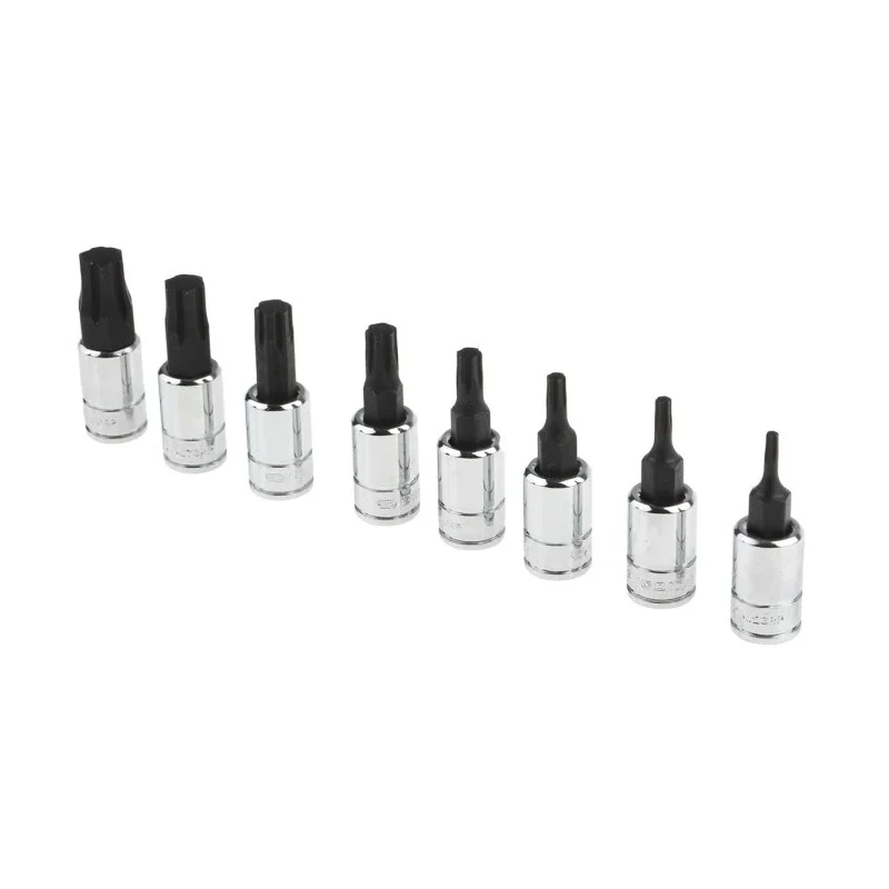 Facom Hex Ogvgrip Screwdriver Bit Set 8 Pieces Steel 37mm Length 1/4 in Drive RTM.J8MGRPPB