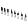 Facom Hex Ogvgrip Screwdriver Bit Set 8 Pieces Steel 37mm Length 1/4 in Drive RTM.J8MGRPPB