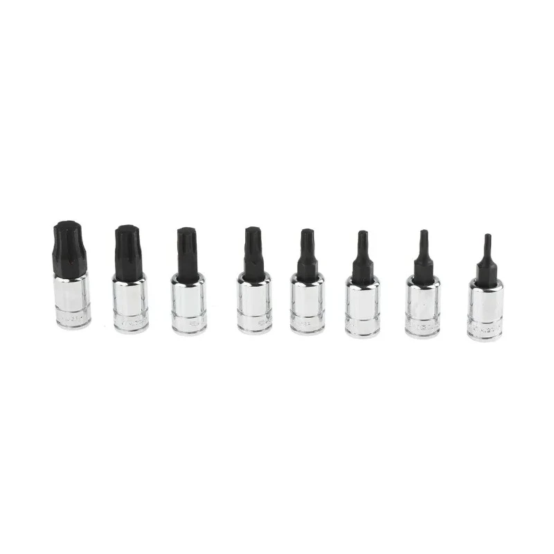 Facom Hex Ogvgrip Screwdriver Bit Set 8 Pieces Steel 37mm Length 1/4 in Drive RTM.J8MGRPPB
