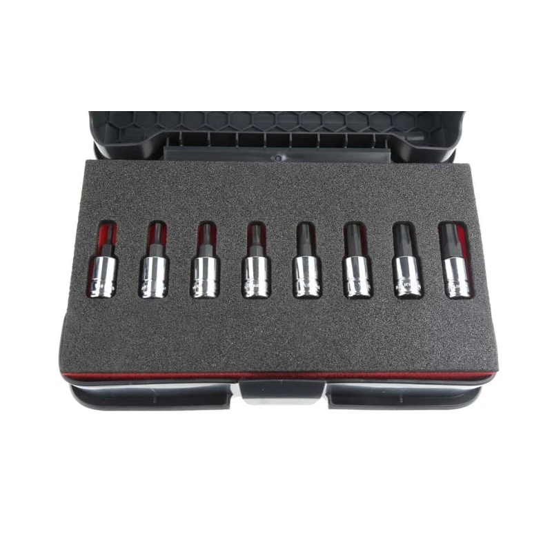Facom Hex Ogvgrip Screwdriver Bit Set 8 Pieces Steel 37mm Length 1/4 in Drive RTM.J8MGRPPB
