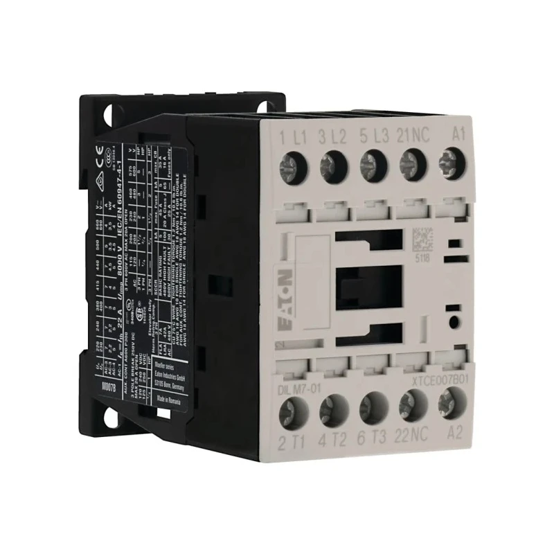 Eaton DILM Contactor, 24V DC Coil, 3-Pole, 7 A, 3 kW Power Rating, 400V AC Contact Voltage 276600 DILM7-01(24VDC)