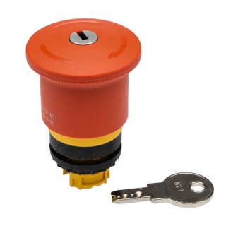 Eaton RMQ Titan M22 Series Emergency Stop Push Button Key Release Front and Base Fixing 22mm Cutout 121468 M22-PVS45P-MS1