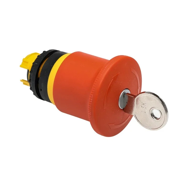 Eaton RMQ Titan M22 Series Emergency Stop Push Button Key Release Front and Base Fixing 22mm Cutout 121468 M22-PVS45P-MS1