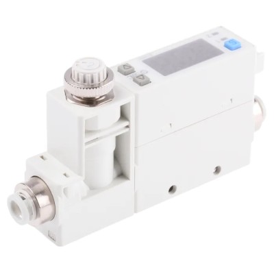 SMC PFM Series Integrated Display Flow Switch for Air, 0.5L/min Min, 25L/min Max, Polybutylene Terephthalate PFM725S-C6-A-W