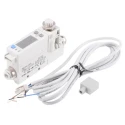 SMC PFM Series Integrated Display Flow Switch for Air, 0.5L/min Min, 25L/min Max, Polybutylene Terephthalate PFM725S-C6-A-W