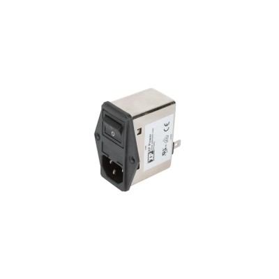 XP Power IEC Filter 264V AC 4A Screw Mount Male 2 Pole 1 Fuse Faston FFSAS04BFR